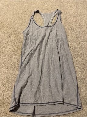 lululemon athletica Light Gray Racerback Tank with Dark Gray Trim
